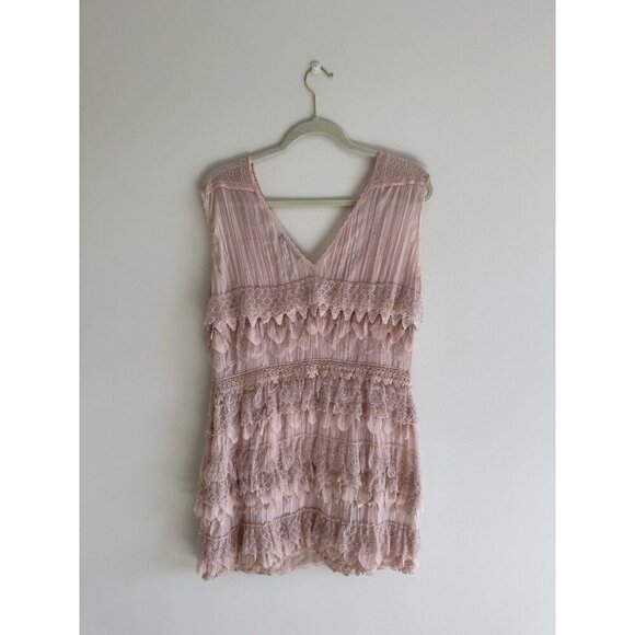 Bianca Nygard ,Lacy Dress Petite 12 Blush Pink -Flapper, BOHO, whimsy fairy y2k - Picture 5 of 16